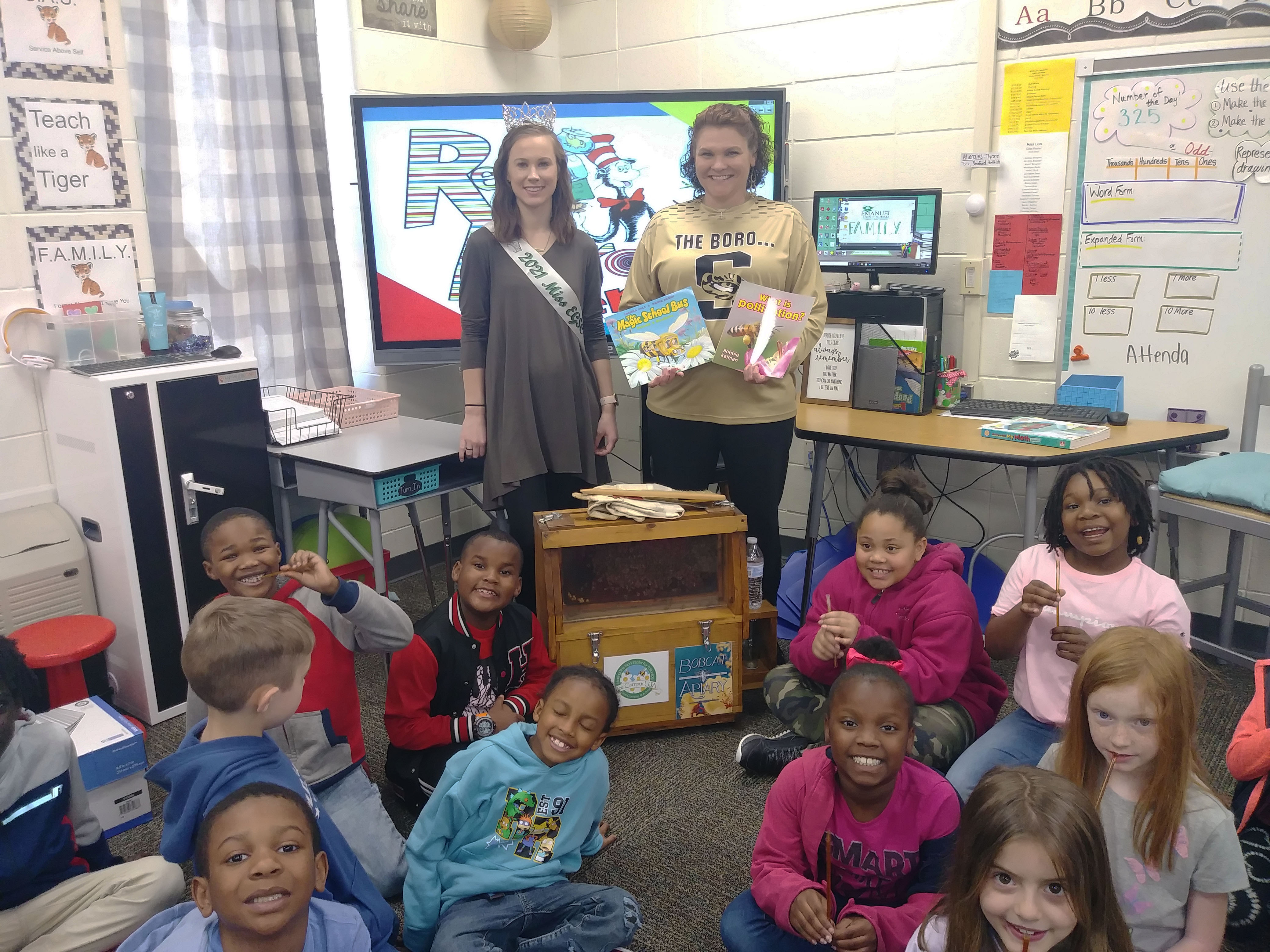 Miss EGSC with second grade class