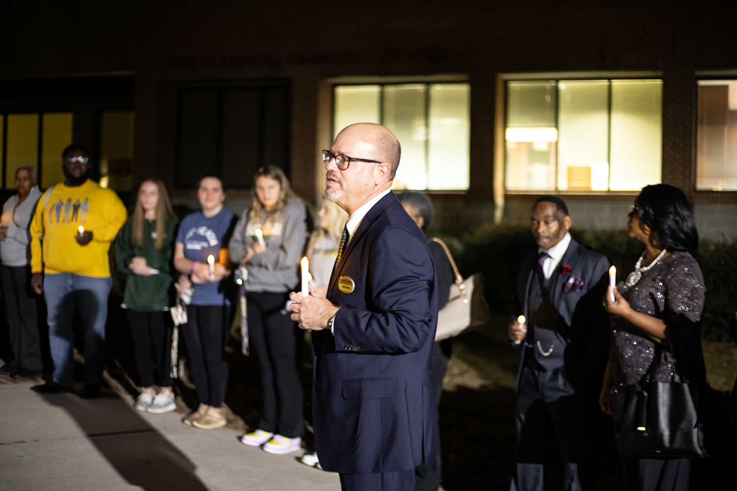 Dr. Schecter at candlelight vigil